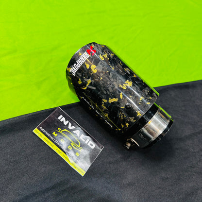 Akrapovic Single Exhaust Show Tip (Golden Forged Carbon)