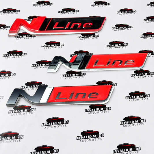 N Line Metal Emblem Badge | Universal Aftermarket Monogram Sticker