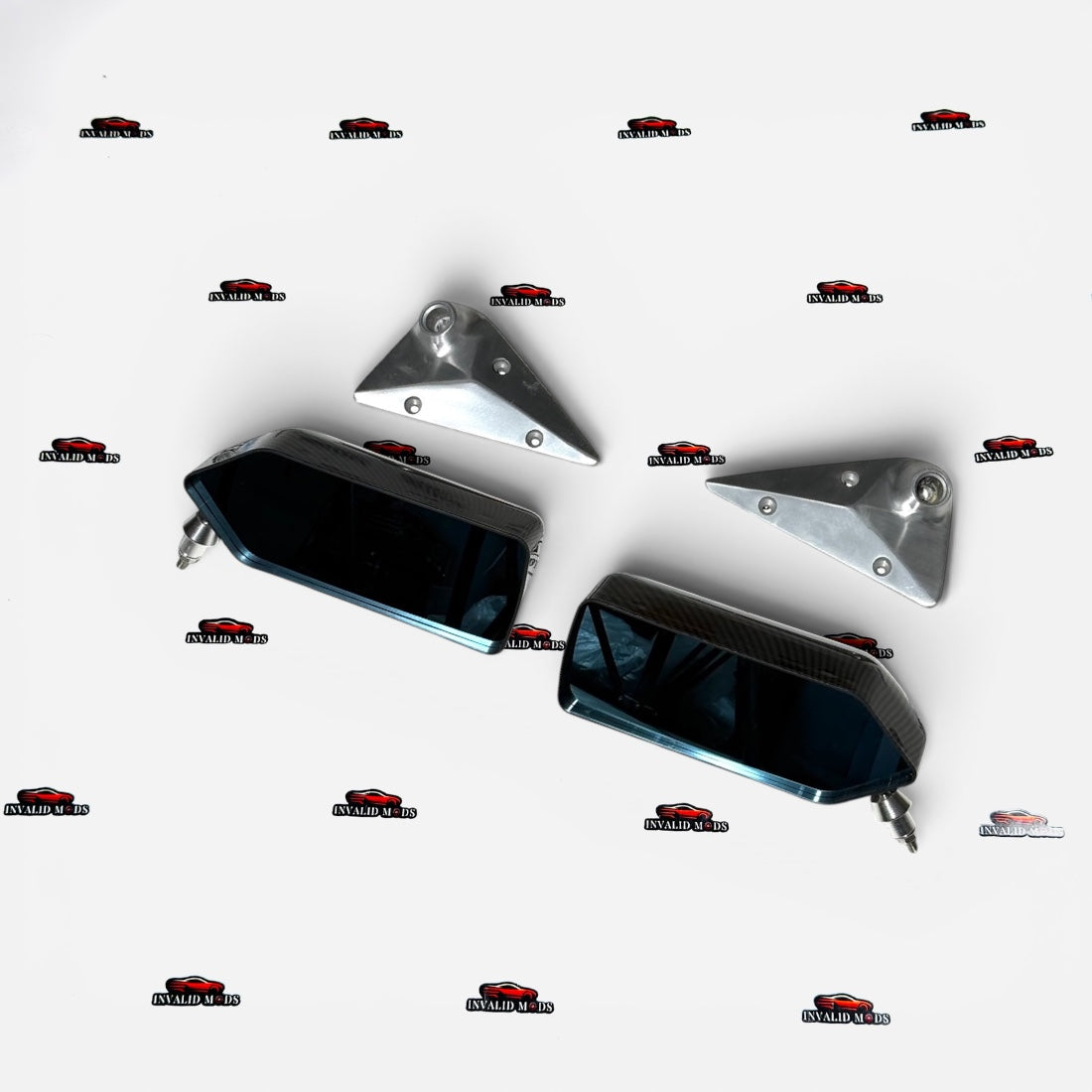 F1 Style Side Mirrors | Carbon Fiber Finish | Universal Racing Mirror Set (Pair)