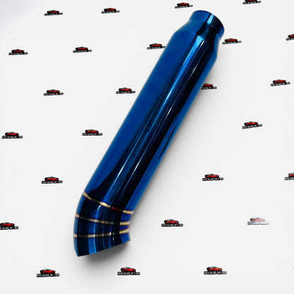 Long End Can Exhaust Tip | Premium Burnt Blue Stainless Steel Universal Performance Exhaust Tip