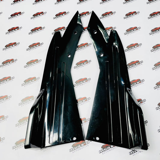 Universal Fish Rear skirt Splitters | Gloss Black | ABS