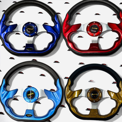 MOMO D-Shaped Racing Steering Wheel 12-Inch – Universal Performance Steering Wheel