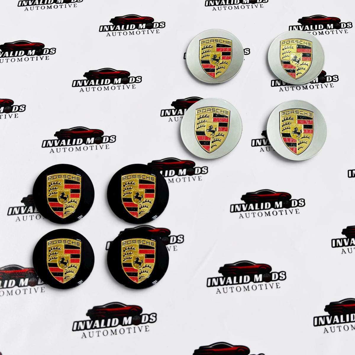 Porsche Wheel Center Caps | OEM-Style & Black Premium Set of 4