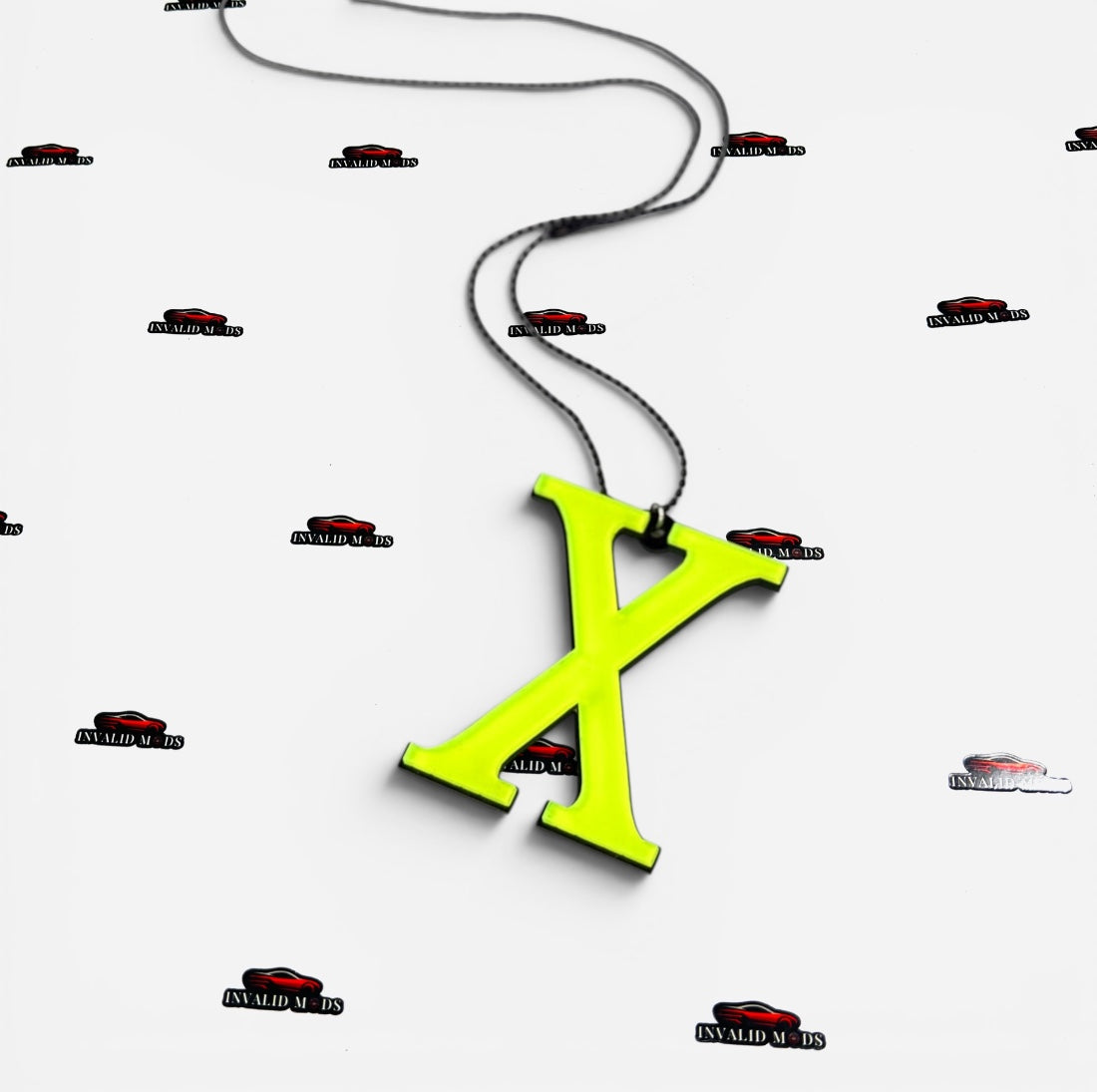 "Fluorescent Green Car Mirror Hanging – Stylish Interior Car Accessory for Modern Vehicles"