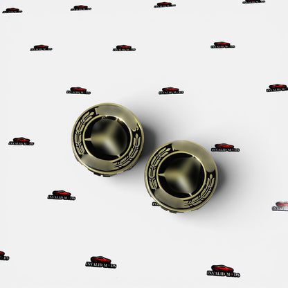 Mercedes-Benz Wheel Center Caps – Black, Blue & Light Blue (Set of 4)