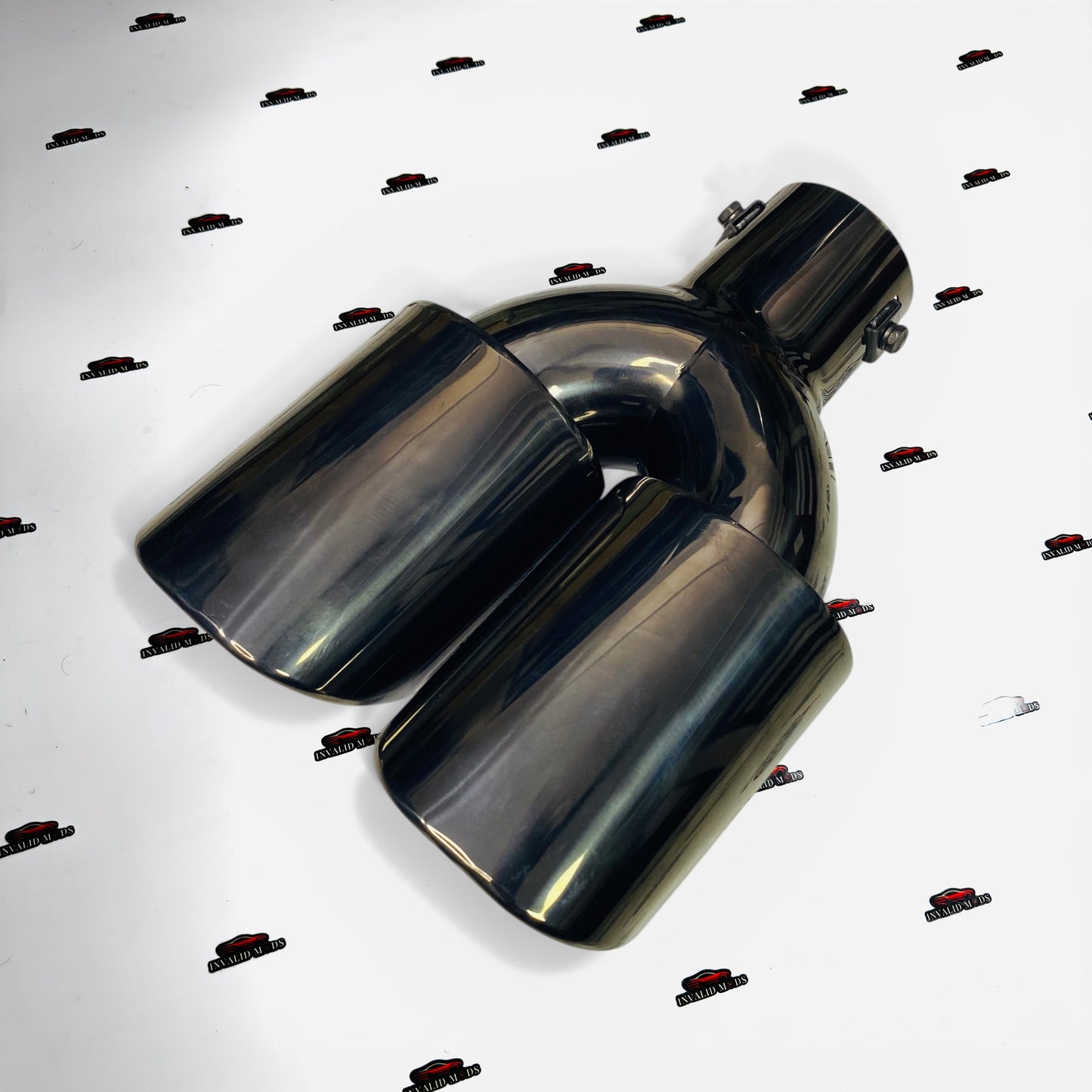 HKS Style Dual Exhaust Tip Gloss Black | 2.5" Inlet 3" Outlet Universal Stainless Steel