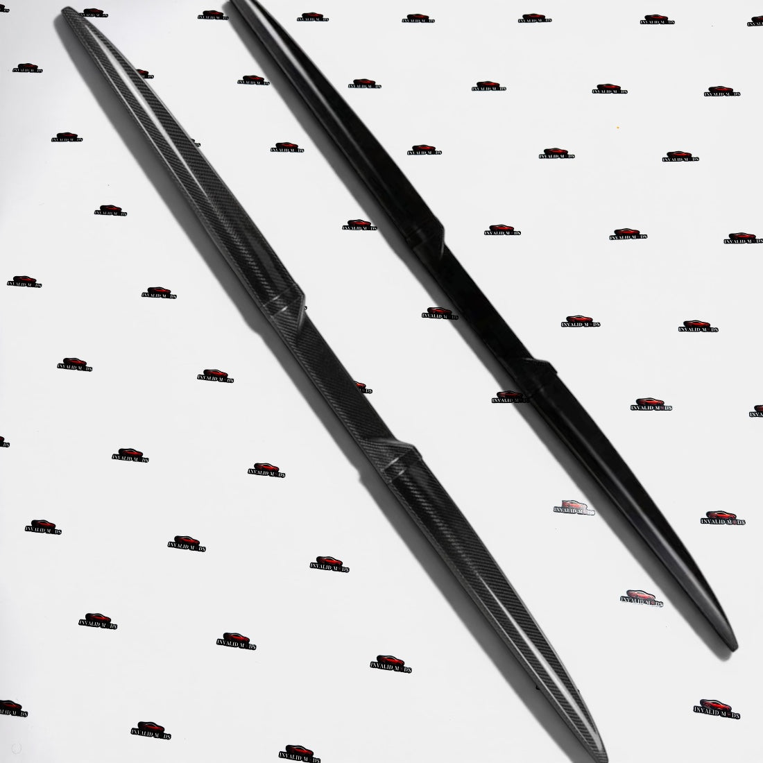 Universal Rubber Spoiler Set of 3 | Black & Carbon Finish Lip Kit