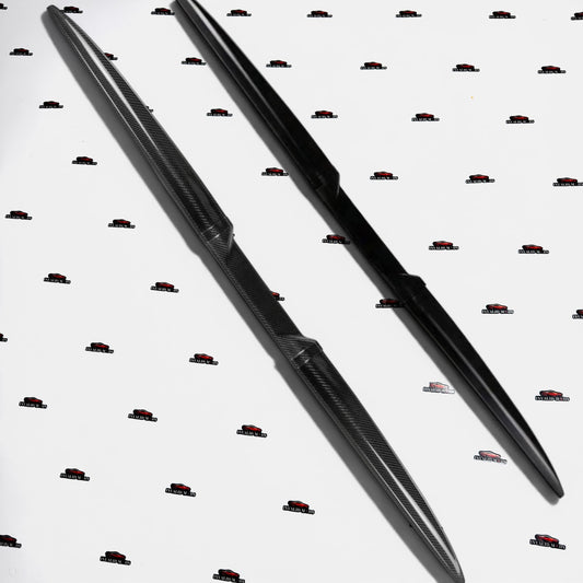 Universal Rubber Spoiler Set of 3 | Black & Carbon Finish Lip Kit