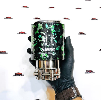 Akrapovic-Style Green Forged Carbon Single Exhaust Tip – Universal Fit