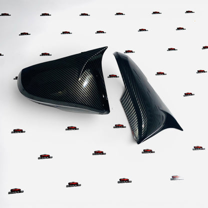 Toyota Fortuner Mirror Caps 2016+ | Black & Carbon Fiber Finish | Premium Side Mirror Cover Pair | Easy OEM Fit Replacement