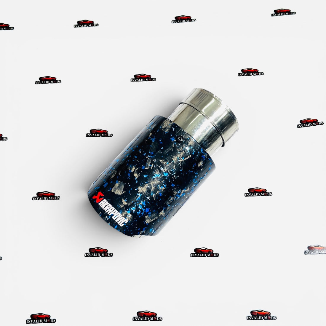 Akrapovic Single Exhaust Tip | Forged Carbon Finish | Universal 64–67mm Inlet Stainless Steel Exhaust Tip