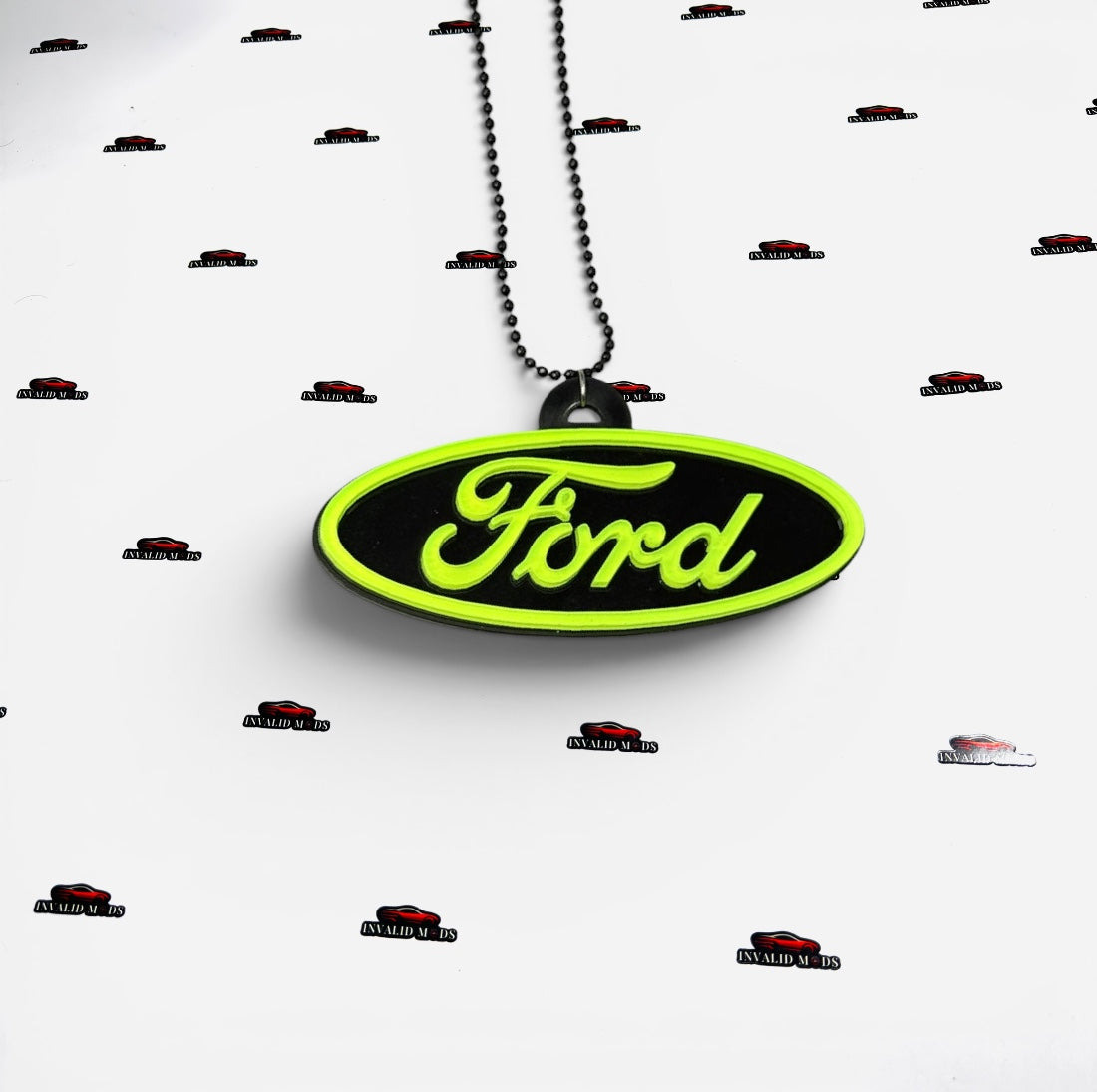 "Fluorescent Green Car Mirror Hanging – Stylish Interior Car Accessory for Modern Vehicles"