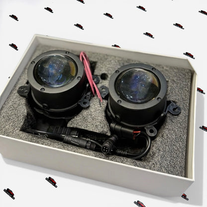 AES 3-Inch LED Fog Lamps with Blue Lens – High-Performance Car Fog Lights
