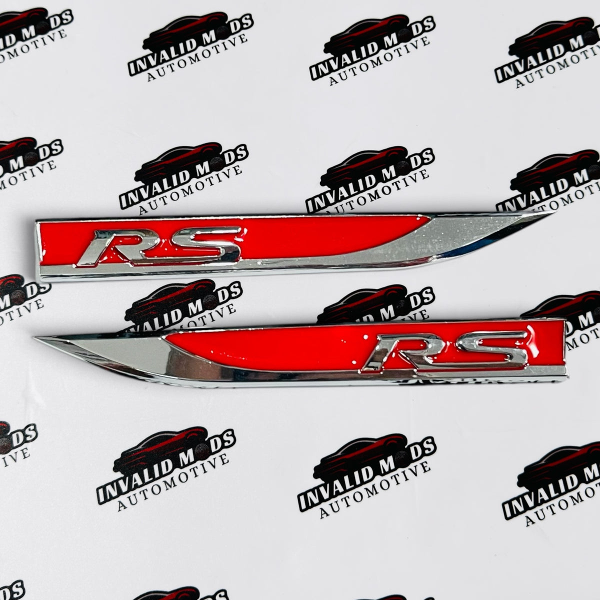 RS Fender Emblem Badge for Cars | Metallic Finish | Universal Fit