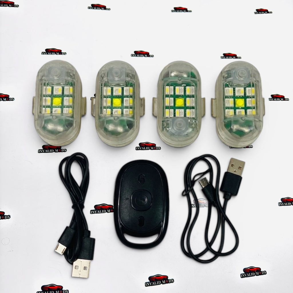 LED Car Flashers with Remote Control | Multi-Color Strobe Lights Universal