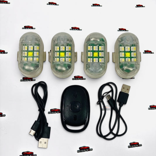 LED Car Flashers with Remote Control | Multi-Color Strobe Lights Universal