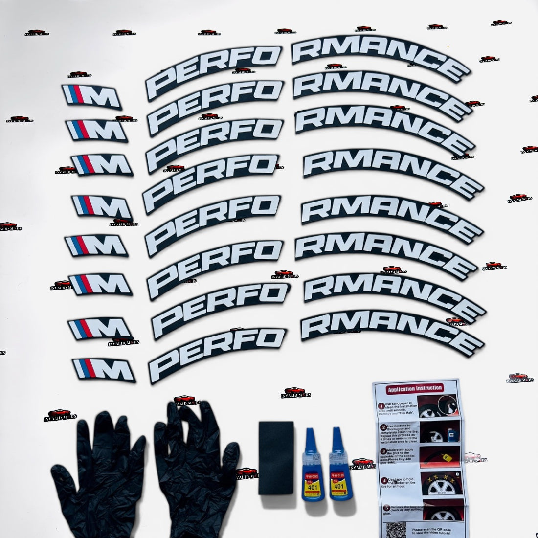Car Tyre Stickers (Set of 8 for 4 Tyres)