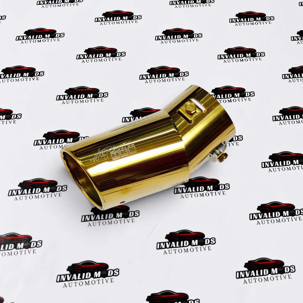 HKS Style Single Exhaust Tip with 2.4-Inch Bent Inlet | Universal Car Exhaust Tip