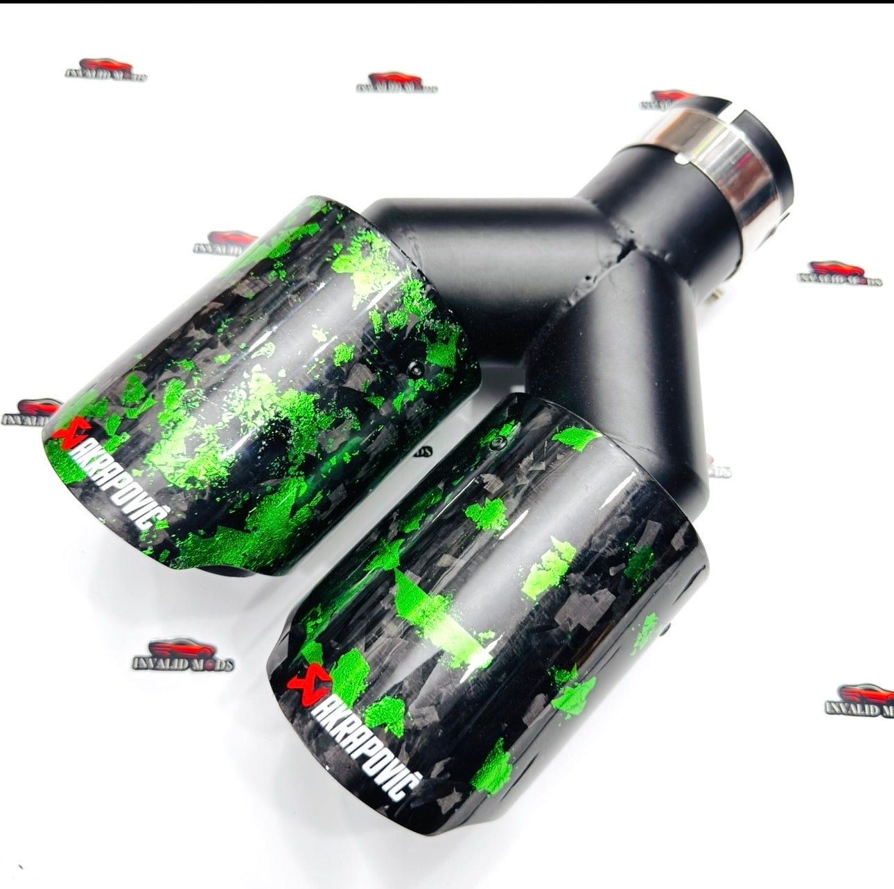 Akrapovic Dual Exhaust Tip – Green Forged Carbon | Universal Performance Upgrade