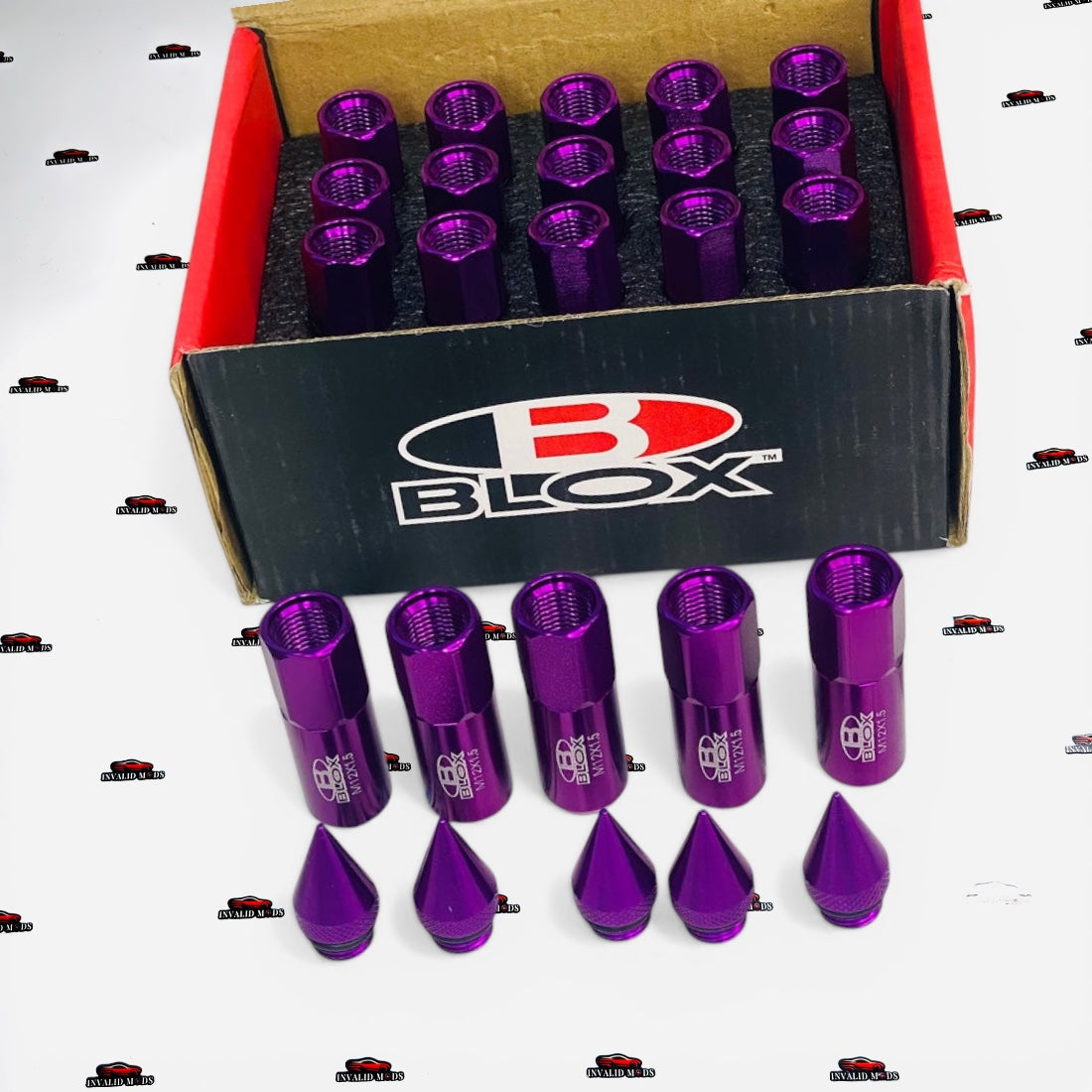 Blox Extended Aluminum Racing Wheel Lug Nuts – 20 Pcs, Universal Fit, Multiple Colors