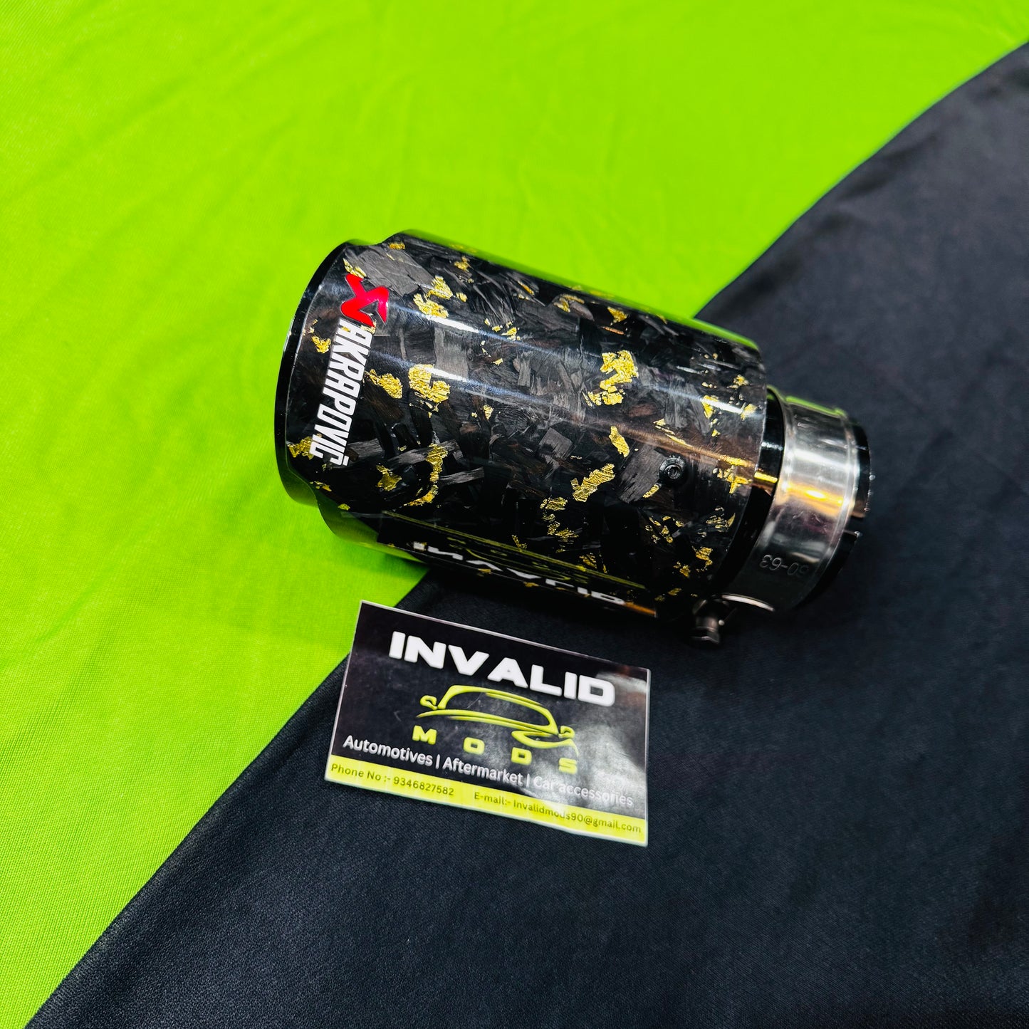 Akrapovic Single Exhaust Show Tip (Golden Forged Carbon)