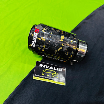 Akrapovic Single Exhaust Show Tip (Golden Forged Carbon)