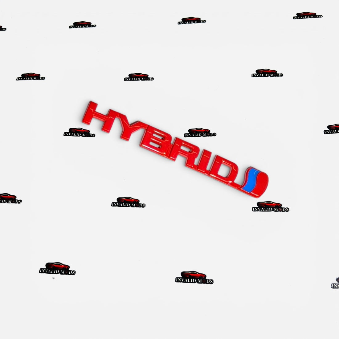 HYBRID Emblem Sticker | Premium Aluminium Badge in Multiple Color Options