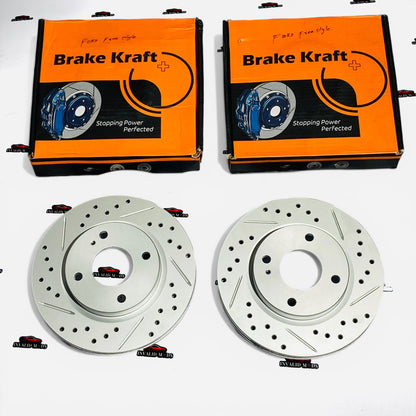 Brake Kraft Ventilated Brake Disc Set (Front - 2 Rotors) for Ford Freestyle | High-Performance Replacement