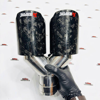 Akrapovic Dual Exhaust Tip | Forged Carbon Akra Dual Tip