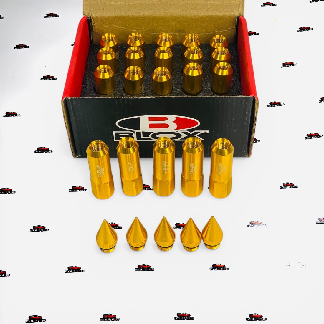 Blox Extended Aluminum Racing Wheel Lug Nuts – 20 Pcs, Universal Fit, Multiple Colors