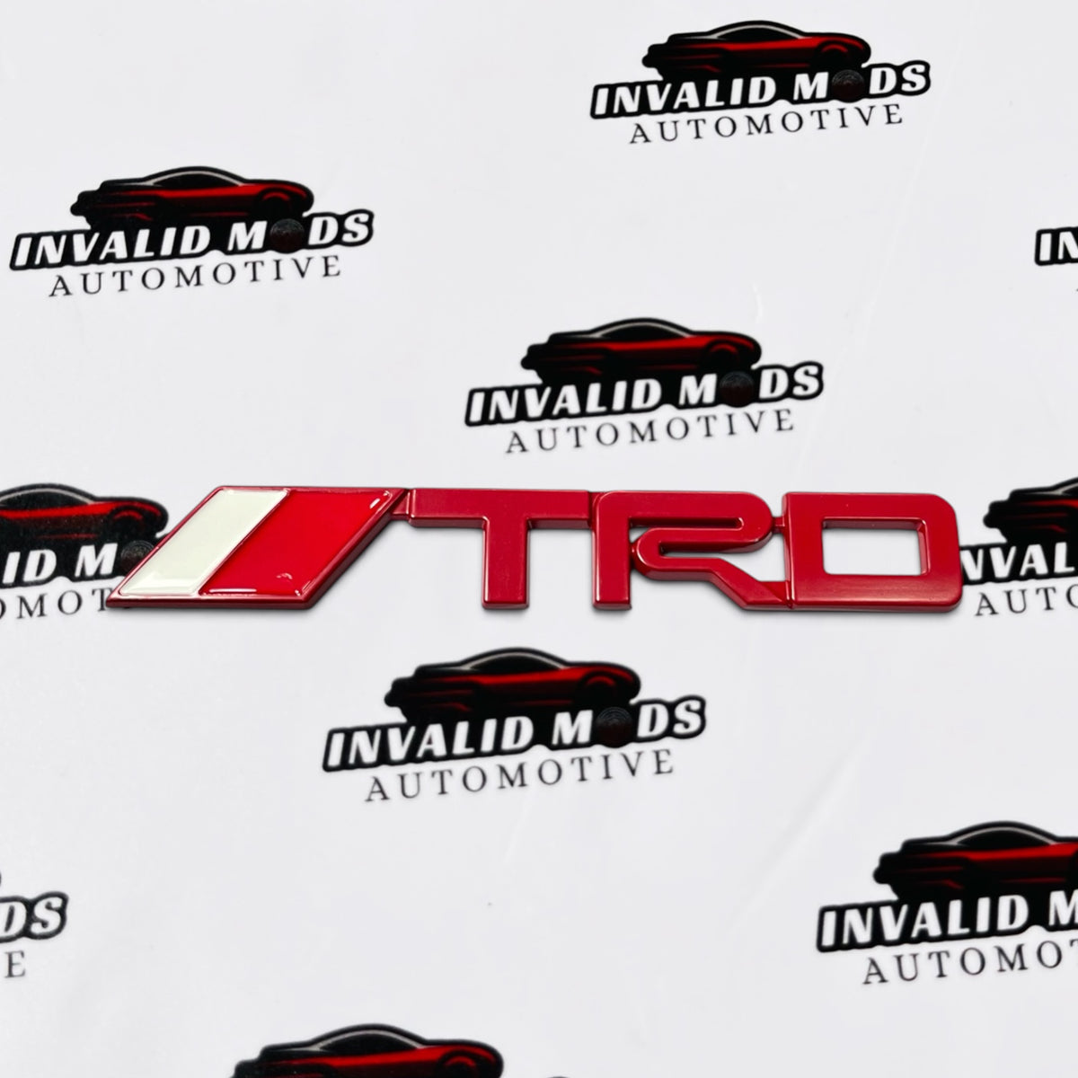 Toyota TRD Metal Emblem Sticker | Premium Silver & Red Performance Badge