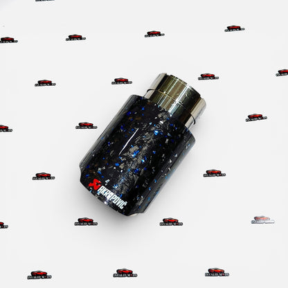 Akrapovic Single Exhaust Tip | Blue Forged Carbon Finish | Universal Stainless Steel Performance Exhaust Tip