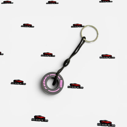 F1 Racing Tyre Design Keychain | Motorsport Style Automotive Key Holder