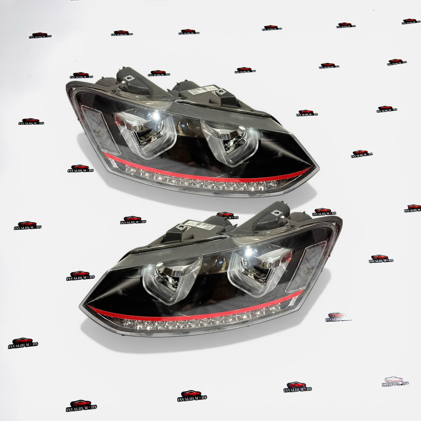 Volkswagen Polo UU Style Red Line Projector Headlights – Aftermarket LED Headlamp Upgrade