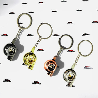 Turbo Car Metal Keychain | Racing Style Automotive Key Holder
