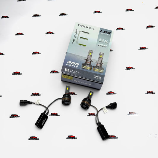 Trexer Tri-Color LED Headlight Bulbs 300W | Prime Series | Multiple Plug Types