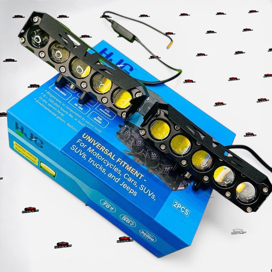 HJG 5 Lens Auxiliary Lights 150W | High Power LED Driving Fog Lights for Cars & Bikes