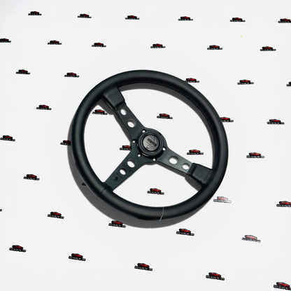 MOMO PROTOTIPO Black Edition Flat Steering Wheel | JDM Style Steering Wheel(Leather / Alcantara)