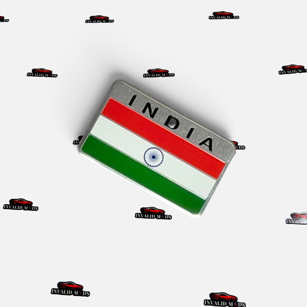 India Flag Emblem Sticker | Premium Metal Badge for Car Exterior