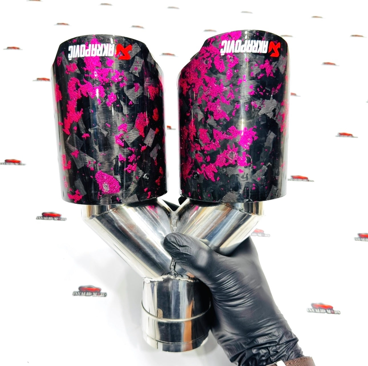 Akrapovic Pink Forged Carbon Dual Exhaust Tip – Performance Upgrade