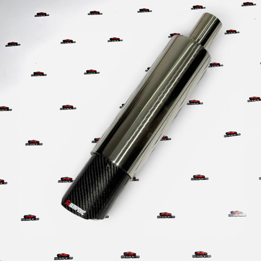 Akrapovic Free Flow Single Tip Exhaust End Can | Universal Performance Exhaust with Glossy Carbon Fiber Tip