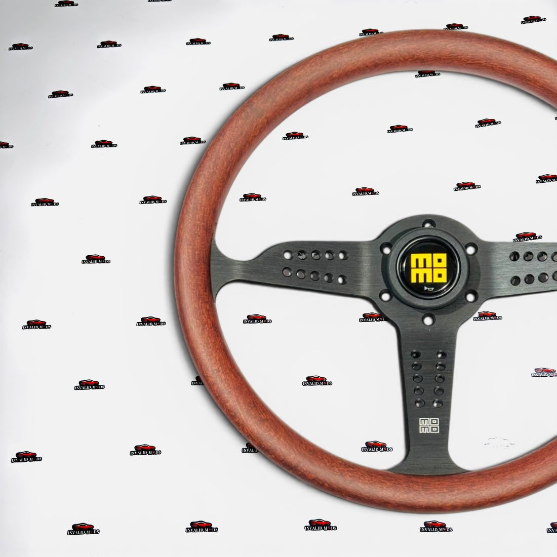 MOMO JDM Wooden Steering Wheel | Flat Design Universal Classic Racing Wheel 350mm