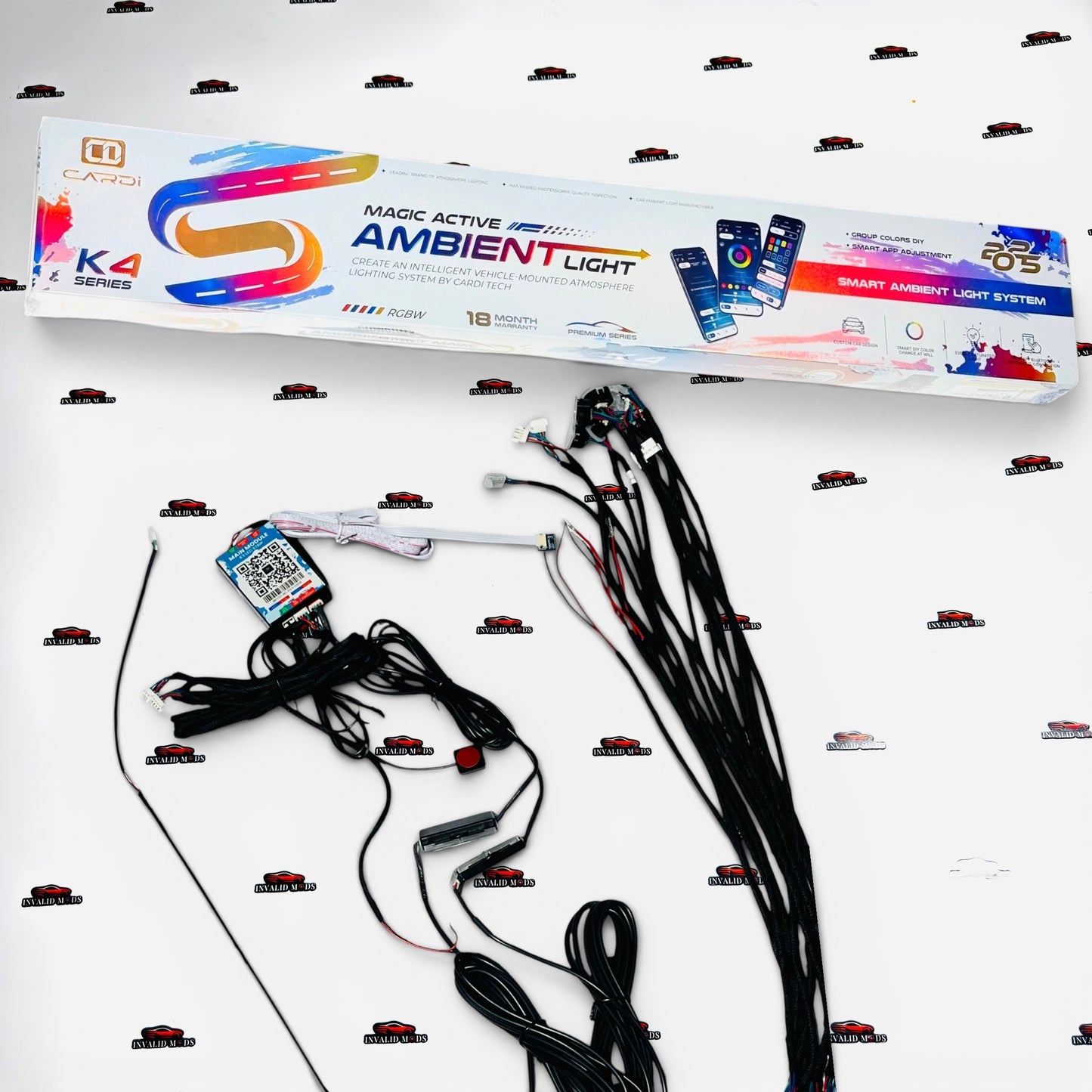 Cardi K4 10-in-1 Ambient Light Kit | Smart RGB LED Interior Lighting Set