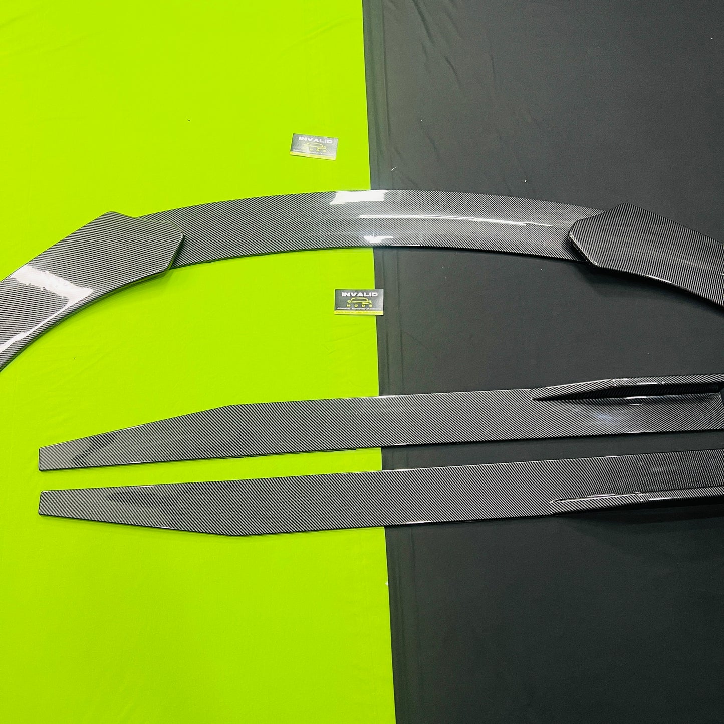 Universal 5 Pc Front Splitters & Side Skirts | Carbon Fiber | ABS