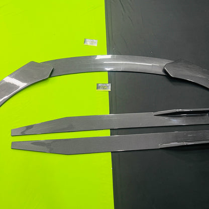Universal 5 Pc Front Splitters & Side Skirts | Carbon Fiber | ABS