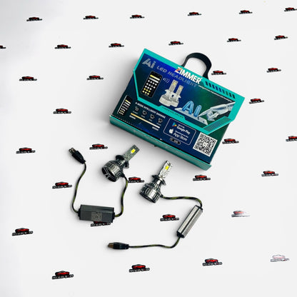 Zimmer AI Smart LED Headlights | App-Controlled Dual Colour LED Bulbs | Multi-Plug Universal Fit