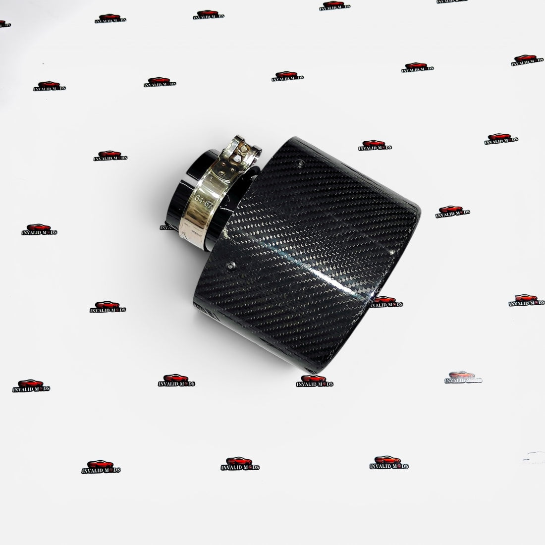 Universal Big Mouth Single Exhaust Tip | Gloss Carbon Finish | Stainless Steel Performance Exhaust Tip