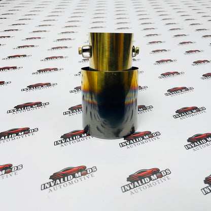 HKS Single Exhaust Tip | Universal Stainless Steel Performance Exhaust Tip | Burnt, Neo Chrome & Rainbow Finish