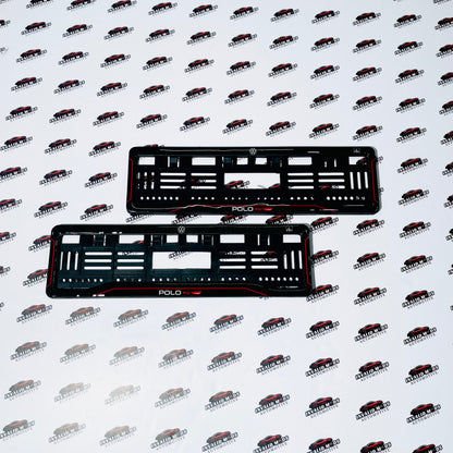 VW Polo 3D Carbon Number Plate Frames | Pair