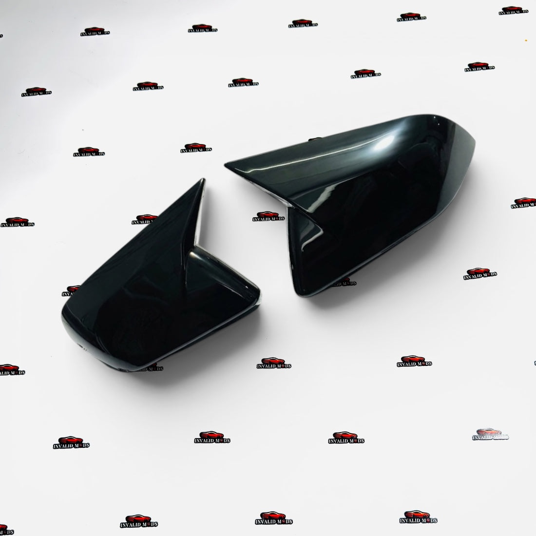 Ford Mustang 2016-2023 Batman Style Mirror Covers | Gloss Black ABS Side Mirror Caps